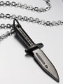 thumb Personalized Black Dagger Titanium Necklace 1