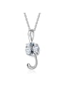 thumb Simple Music Note Cubic austrian Crystal Pendant 925 Silver Necklace 0