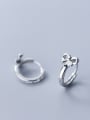 thumb 925 Sterling Silver With Silver Plated Cute Hollow Bowknot Clip On Earrings 1