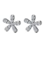 thumb 925 Sterling Silver With Cubic Zirconia Cute Flower Stud Earrings 3