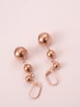 thumb Titanium With Gold Plated Fashion Round Beads Drop Earrings 2