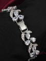 thumb Temperament 18K Platinum Plated Flower Shaped Zircon Bracelet 1