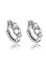 thumb Exquisite Platinum Plated Geometric 4A Zircon Clip Earrings 0