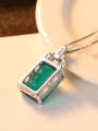 thumb Sterling Silver Green Blue Pendant Natural Gemstone Necklace 2