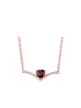 thumb Heart-shape Red Garnet Simple Women Clavicle Necklace 0
