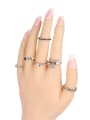 thumb Retro style Personalized Antique Silver Plated Alloy Ring Set 1
