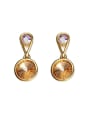thumb Round-shaped Crystal drop earring 0