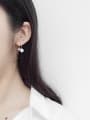 thumb Fashion Artificial Pearl Flowery Zircon Silver Earrings 1