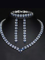 thumb The Luxury Shine  High Quality Zircon Necklace Earrings bracelet 3 Piece jewelry set 0
