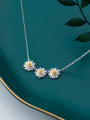 thumb 925 Sterling Silver With Platinum Plated Cute Flower Necklaces 1