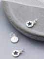 thumb 925 Sterling Silver With Platinum Plated Simplistic Star Charms 0
