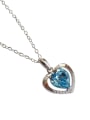 thumb Fashion Heart shaped Zircon Silver Necklace 0