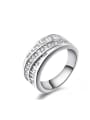 thumb Micro Pave Zircons Silver Plated Women Ring 0