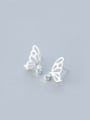 thumb S925 Silver  Sweet Hollow butterfly  Stud cuff earring 0