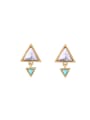 thumb Artificial Stones Double Triangle stud Earring 0