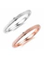 thumb Stainless Steel With Rose Gold Plated Simplistic frosted Round Band Rings 0