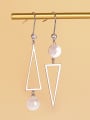 thumb 925 Sterling Silver With Shell Simplistic Triangle Drop Earrings 2