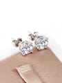 thumb 18K White Gold Austria Crystal stud Earring 2