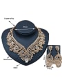 thumb 2018 Exaggerated Cubic Glass Rhinestones Two Pieces Jewelry Set 3
