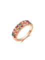thumb Women Colorful Austria Crystal geometric Shaped Ring 0