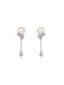 thumb Exquisite Geometric Shaped Artificial Pearl Line Earrings 0