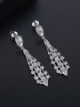 thumb Copper With Platinum Plated Exaggerated Geometric Drop Earrings 2