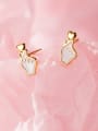thumb 925 Sterling Silver With Enamel  Personality Irregular Stud Earrings 0