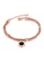 thumb Stainless Steel With Rose Gold Plated Trendy Round Rome number Bracelets 0