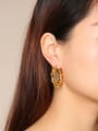 thumb Stainless Steel With Gold Plated Simplistic Round Hoop Earrings 1