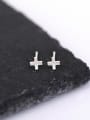 thumb Tiny Cross Silver Stud Earrings 0