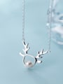 thumb 925 Sterling Silver With Silver Plated Personality Bee-joo Antler Necklaces 3