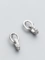 thumb Temperament Round Shaped Zircon S925 Silver Stud Earrings 0