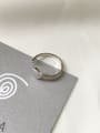 thumb Sterling Silver geometric round bean free size ring 0