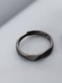 thumb Couples Black Gun Plated Frosted S925 Silver Ring 0