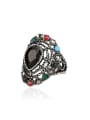 thumb Retro Ethnic style Water Drop Resin stones Grey Crystals Alloy Ring 0