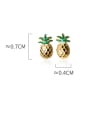thumb 925 Sterling Silver With Gold Plated Cute Pineapple Stud Earrings 3