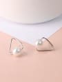 thumb Simple Triangle Freshwater Pearl Stud Earrings 2