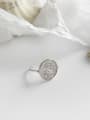 thumb 925 Sterling Silver Retro portrait geometric round coin free size ring 1