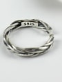 thumb Sterling silver leaf love twist joint ring tail ring 6