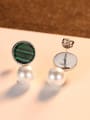 thumb 925 Sterling Silver With  Artificial Pearl Fashion Round Stud Earrings 2