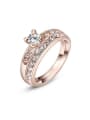 thumb Exquisite Round Shaped Zircon Combination Ring 0
