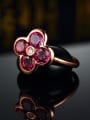 thumb Rose Gold Plated Garnet Gemstones Flowery Statement Ring 2