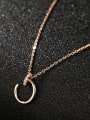 thumb 925 Sterling Silver With Rose Gold Plated Simplistic Smooth  Round Necklaces 1
