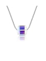 thumb 925 Sterling Silver With Platinum Plated Simplistic Square Necklaces 0