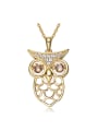 thumb Personalized Cubic Rotational austrian Crystals Hollow Owl Copper Necklace 0