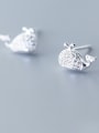 thumb 925 Sterling Silver With Platinum Plated Cute Full of whales  Stud Earrings 1