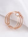 thumb Fashion Style Zircon Rose Gold Stacking Ring 3