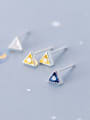 thumb 925 Sterling Silver With  Cubic Zirconia Fashion Triangle Stud Earrings 2