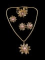 thumb Flower Artificial Stones Four Pieces Jewelry Set 1