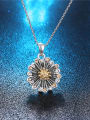 thumb Delicate Double Color Design Chrysanthemum Shaped Rhinestone Necklace 2